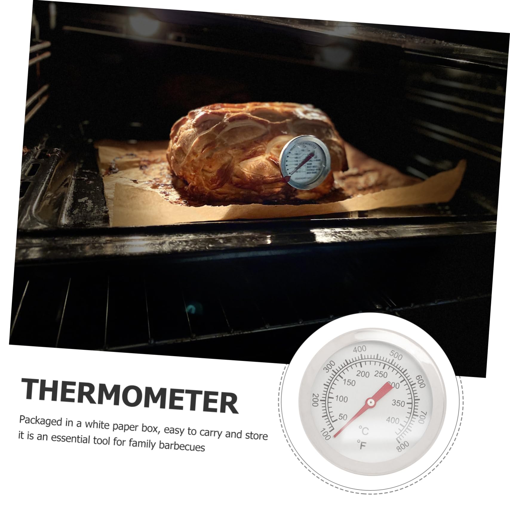 HANABASS Oven Thermometer Baking Gauge for Accurate Cooking Measurement Dial for BBQ and Hot Oil Pan Use and - Design