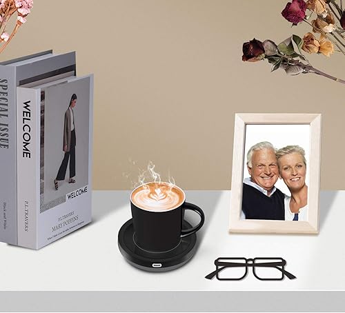 Miniatura 7 de BESTINNKITS - Juego de café inteligente, taza de inducción por gravedad de encendido y apagado automático, para usar en el escritorio de la oficina,