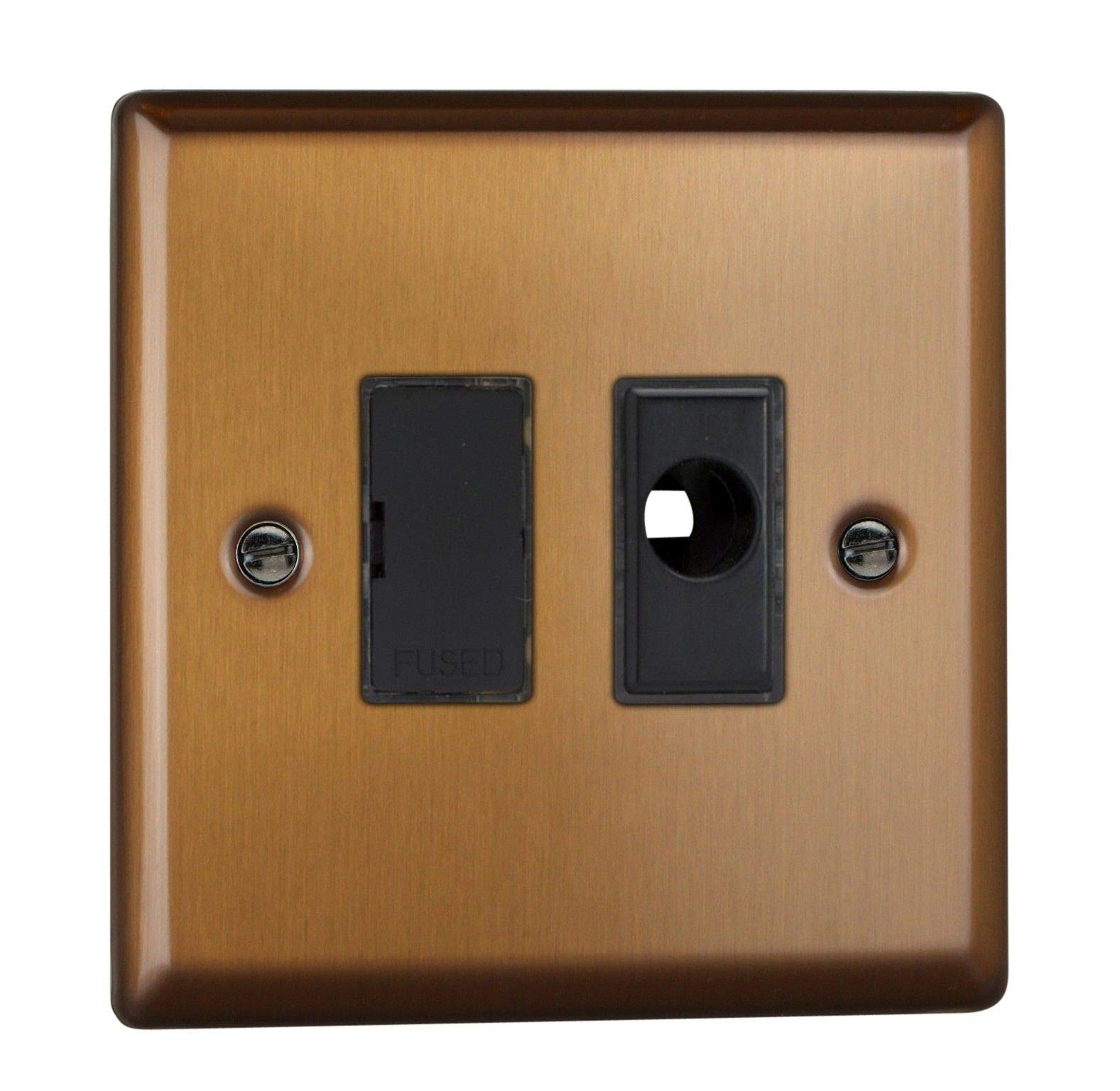 Varilight Brushed Bronze 13A Unswitched Fused Spur + Flex Outlet