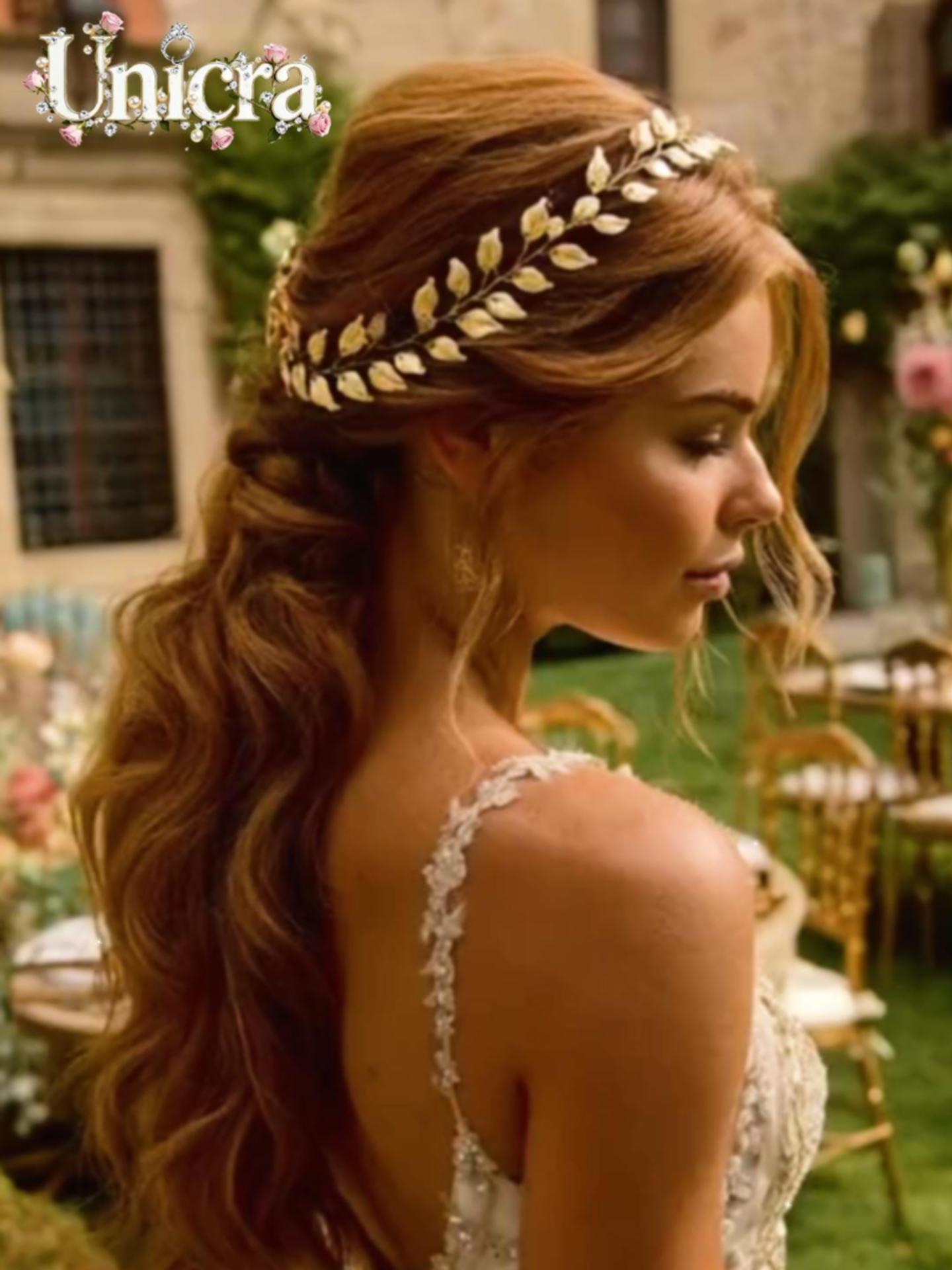Amazon.com : Unicra Gold Leaf Hair Vine Greek Goddess Hair  display picture 1