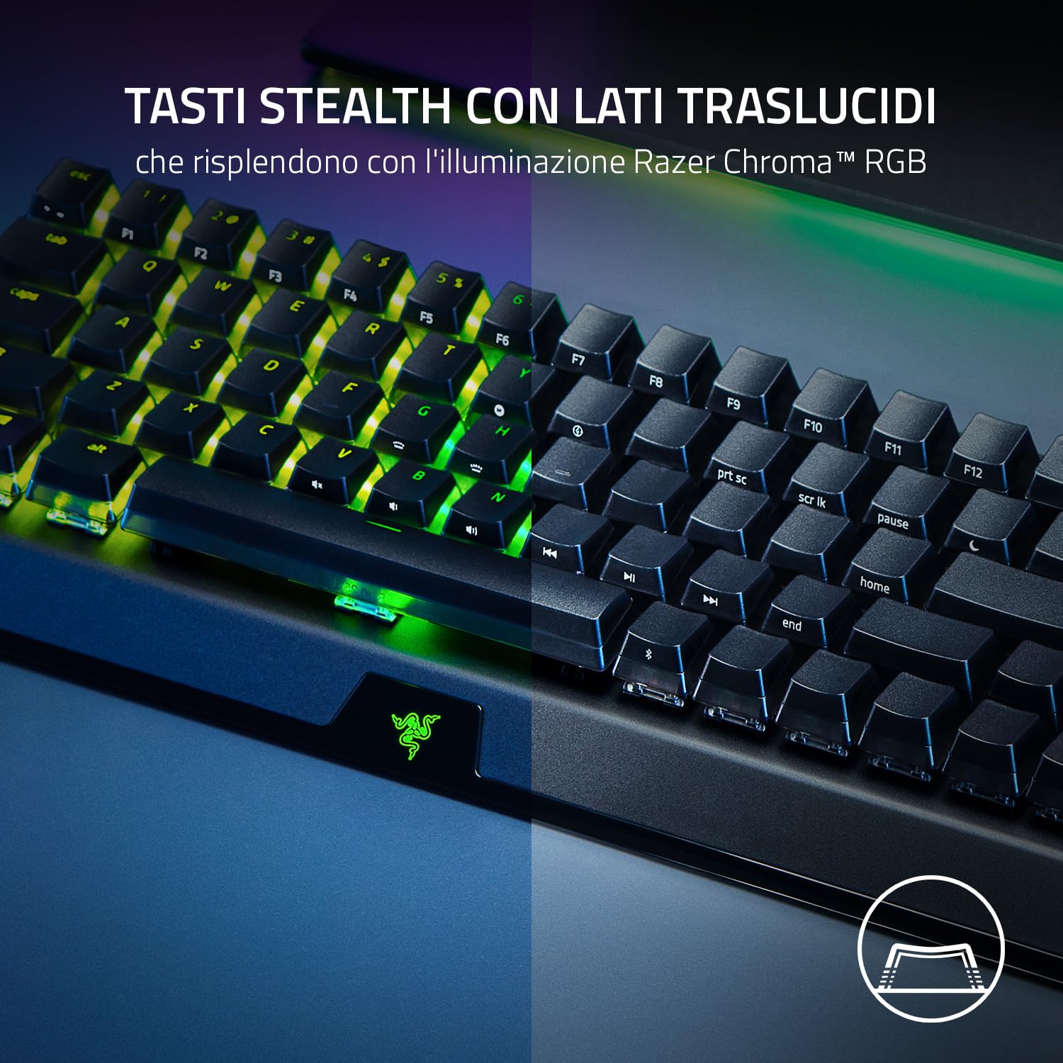 Razer BlackWidow V3 Mini HyperSpeed (Interruttore Giallo) - Tastiera da Gioco Meccanica Wireless al 65% (Interruttori Silenziosi, Tasti Fantasma, Bluetooth, USB-C) QWERTY Layout US | Phantom Ed.