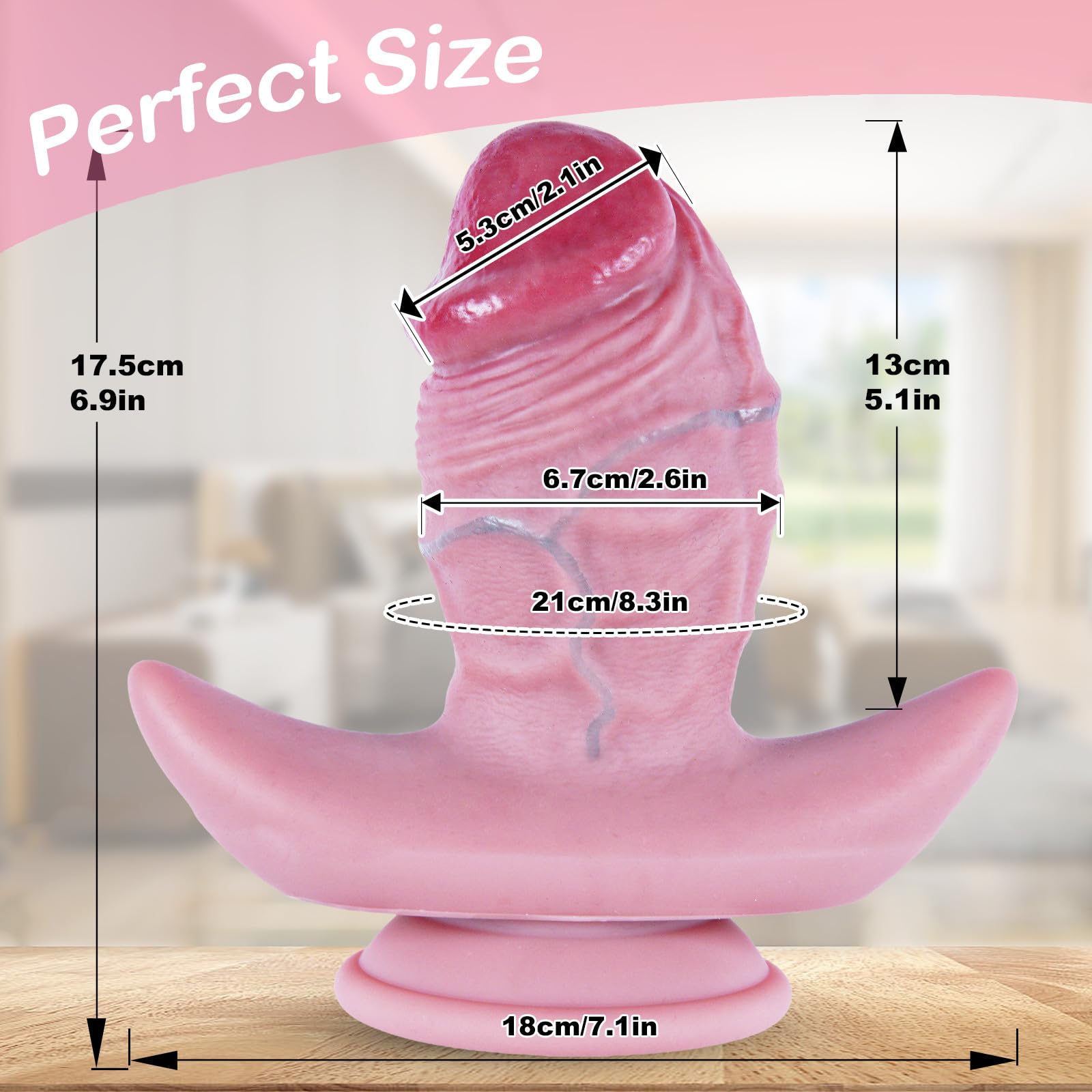 Plug Anal Gigante Extra Grueso de 6,8 cm de Diámetro con Ventosa,Dildo de Silicona Suave de 17 cm,Realista Extra Grande para Mujeres,Dildo de Próstata,Entrenador Anal Suave,Apto para Usuarios Expertos