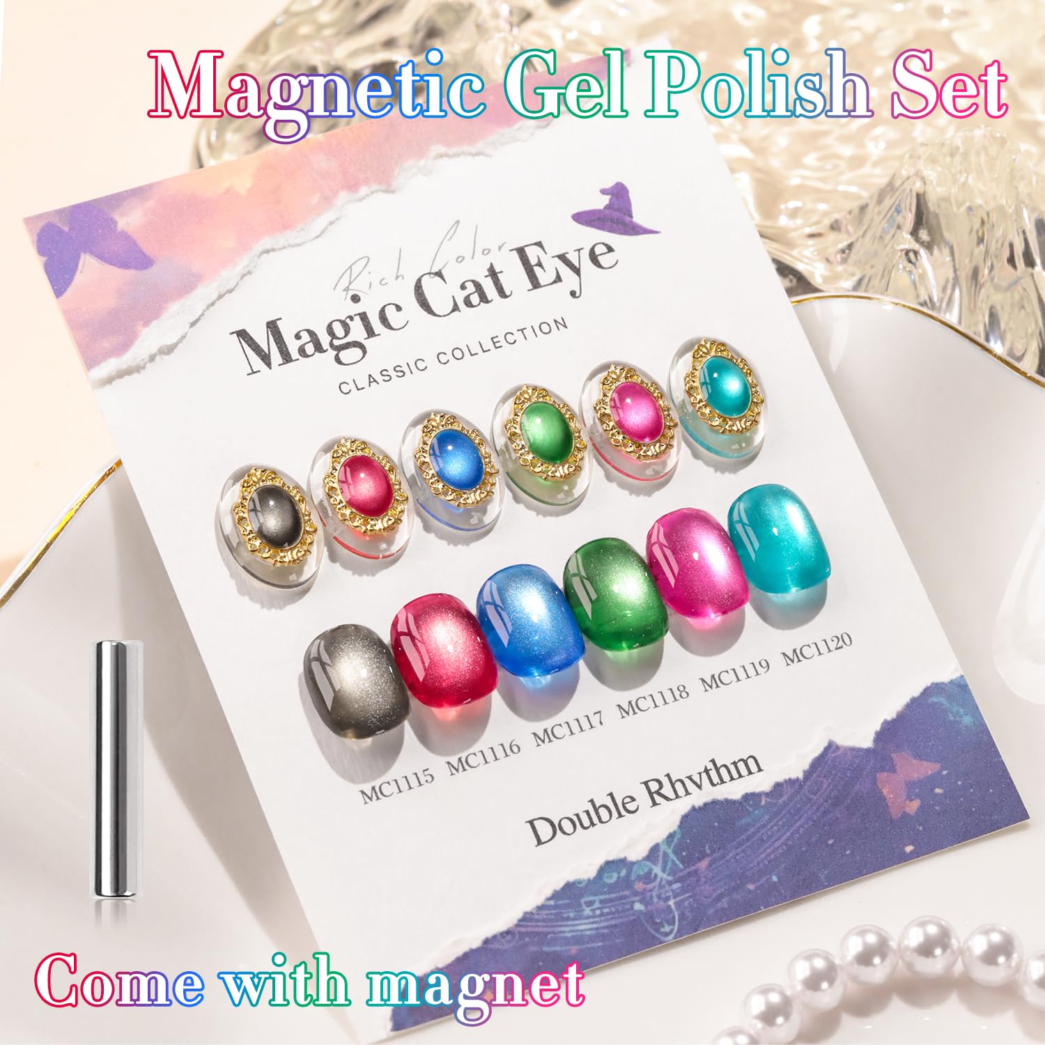 Amazon.com: Double Rhythm Cat Eye Gel Nail Polish Set of 6 Same