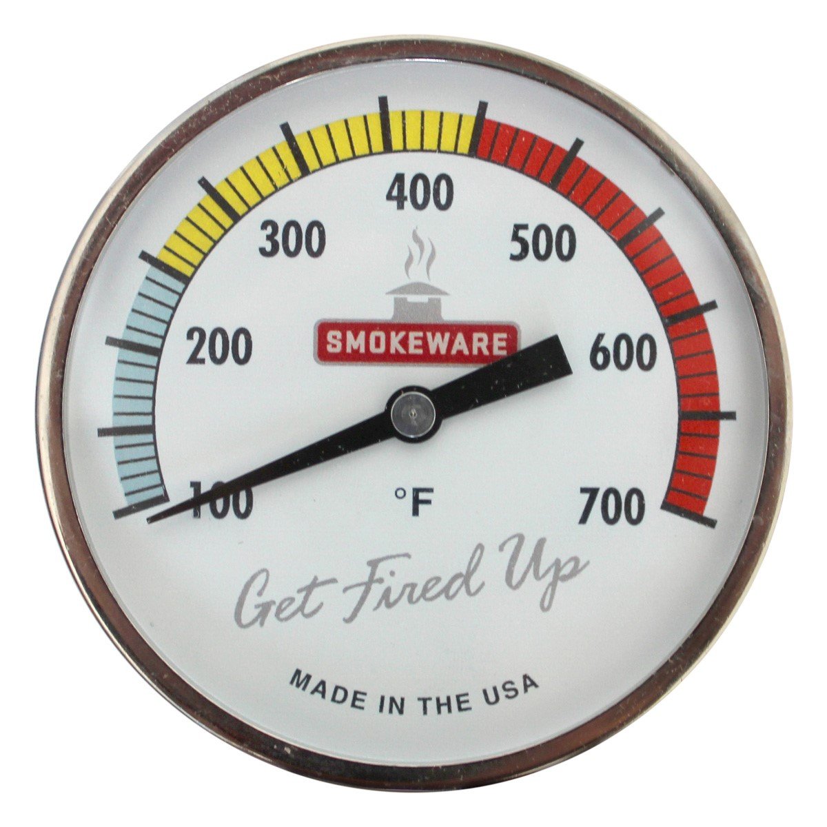 SmokeWare Temperature Gauge – 3-inch Face, 0-700°F Range, White, Replacement Thermometer for Big Green Egg Grills, Made in The USA