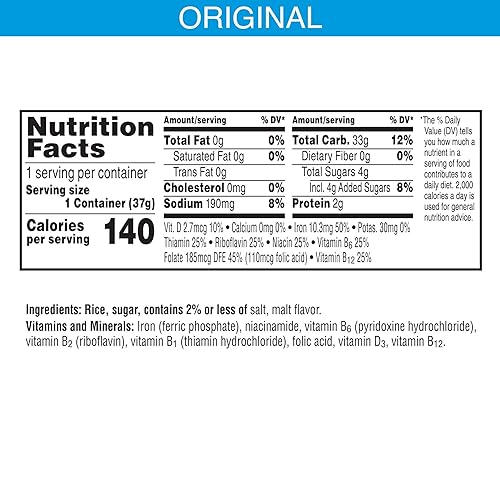 Miniatura 2 de Kellogg's Rice Krispies - Vasos de cereales para el desayuno, aperitivos para niños, desayuno familiar, original, taza de 1.3 onzas (1 taza)