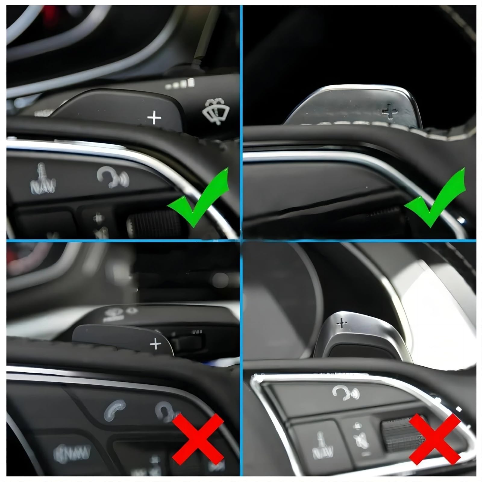 Extension De Palette De Changement De Vitesse Pour Audi Pour TT TTS MK2 8J A5 S5 Coupé A4 B8 A3 8P S3 Q5 A8 R8 Shift Paddle Extension(Black)