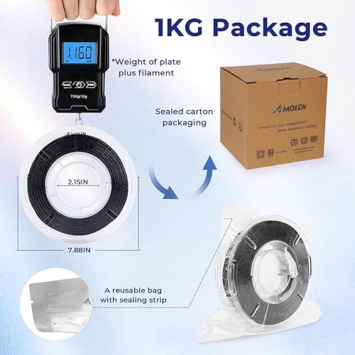 Vista 164 de AMOLEN - Paquete de 4 carretes de filamento de ácido poliláctico de seda para impresora 3D, brillante, bicolor, 1/16 de pulg./1.75 mm, azul Verde