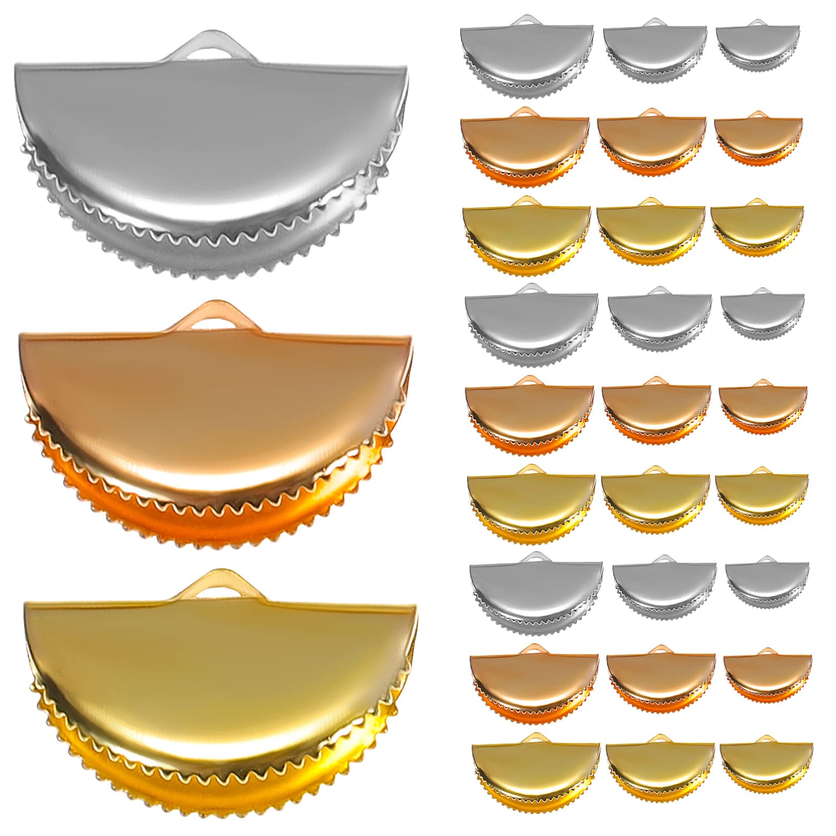 STOBOK 5sets Pinch Crimp Clamps Elastic Cord Crimp Ends Hold Down Clamps Cord End Clasps for Ribbon 60pcs*5