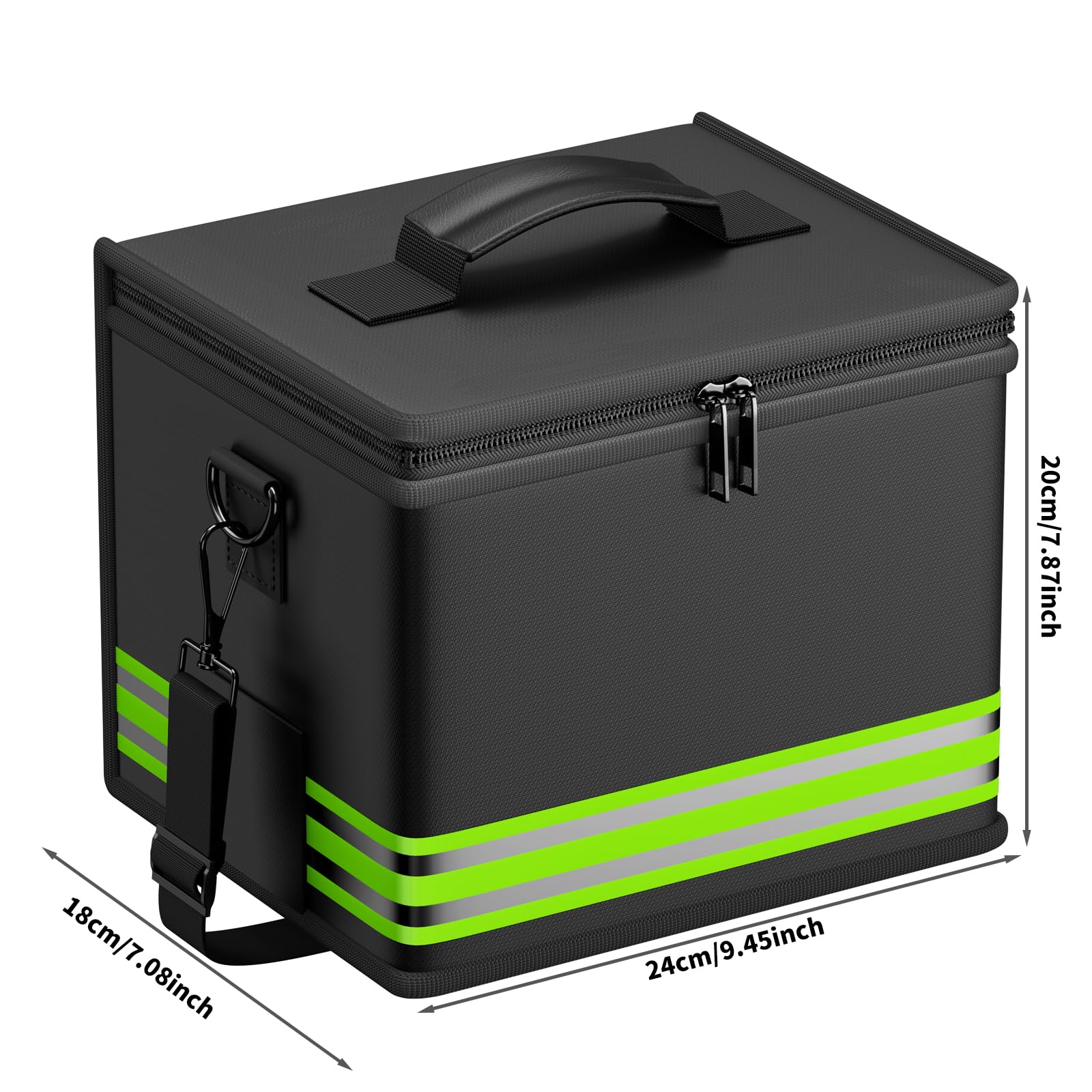 ENGPOW Lipo Safe Bag Feuerfeste,Explosionsgeschützte Akku Tasche | 24x20x18cm,Lipo-Akku-Aufbewahrungsbox,LiPo Guard Safe Bag,Schutzbeutel zum Laden und Aufbewahren mit Doppelreißverschluss