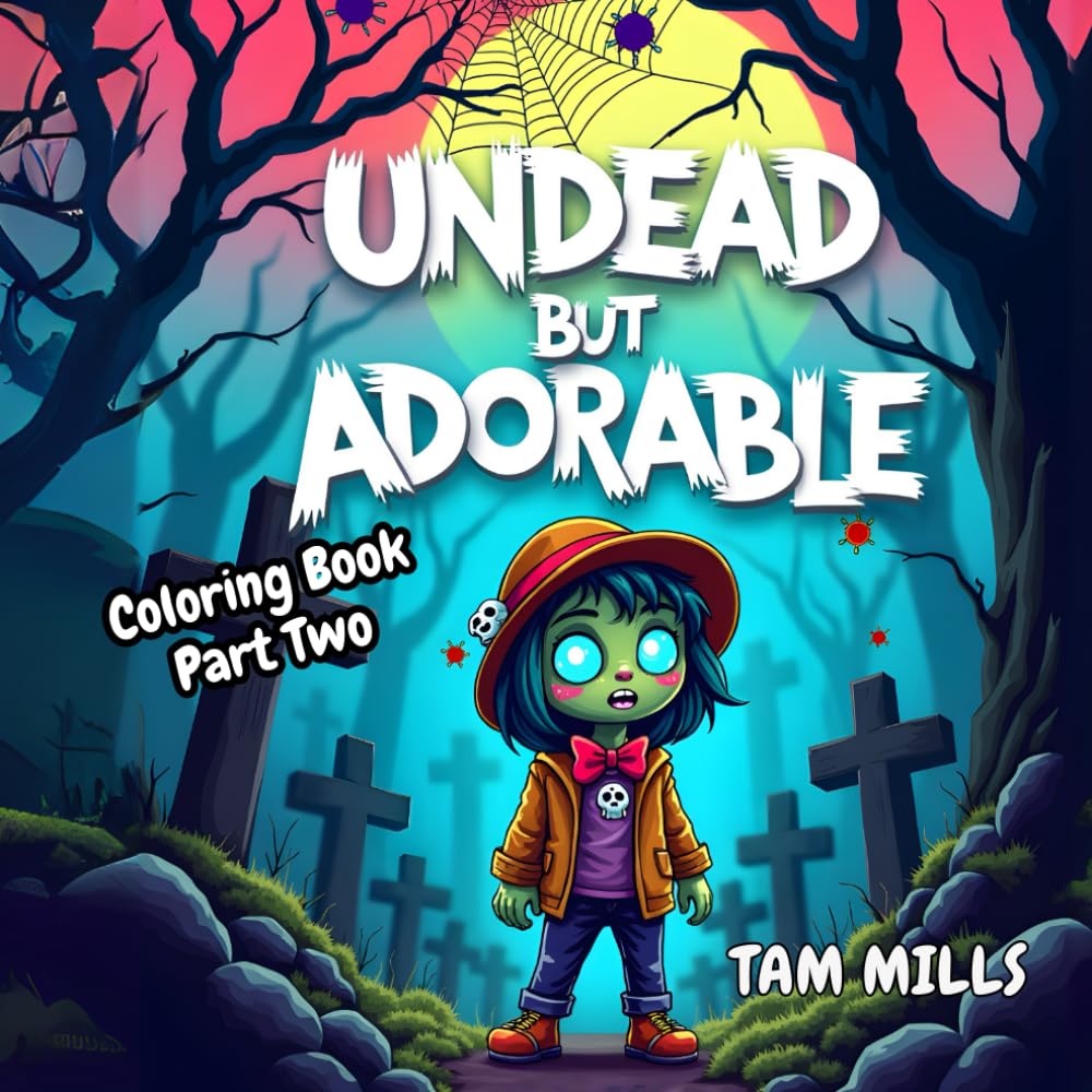 Undead but Adorable Cute Zombie Coloring Book Two: A Fun and Quirky Zombie Themed Coloring Adventure for Kids and Adults – 8.5 x 8.5 Inches - Scary, Undead, Zombies, haunted, Halloween Gift Idea