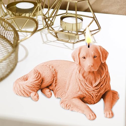 Miniatura 9 de Molde de silicona 3D para perros  Molde de perro Golden Retriever de resina 3D para el día de San Valentín  Velas de perro acostado, moldes de