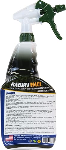 Miniatura 2 de Nature's Mace Conejo MACE, disuasorio para patio, repelente de conejos al aire libre, spray de conejo de menta, jardín, césped, mantiene a los