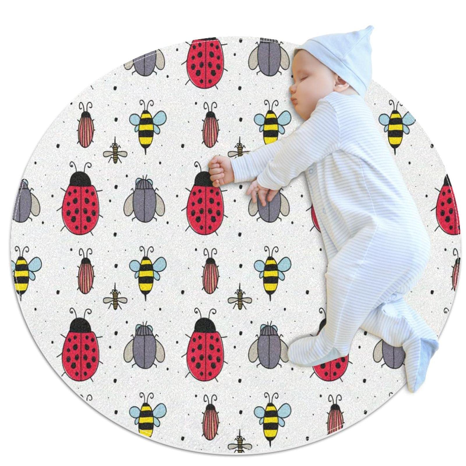 Tapis de salle de bain motif abeille coccinelle pour chambre cosy