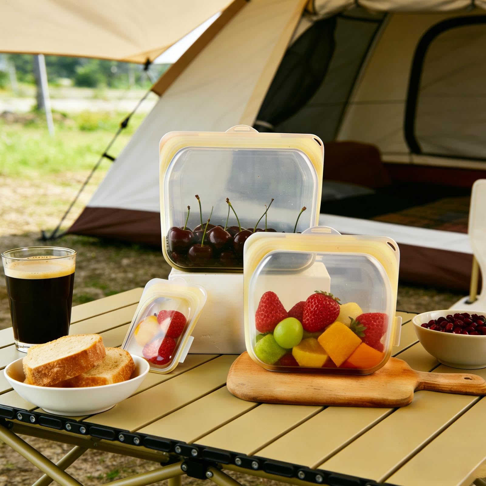 Bolsa de Alimentos Reutilizable 3 unidades reutilizables para sándwiches | Bolsas Herméticas para Congelador Para Loncheras, Viajes, , Preparación de Comidas, Carne, Queso, Verdura y Fruta