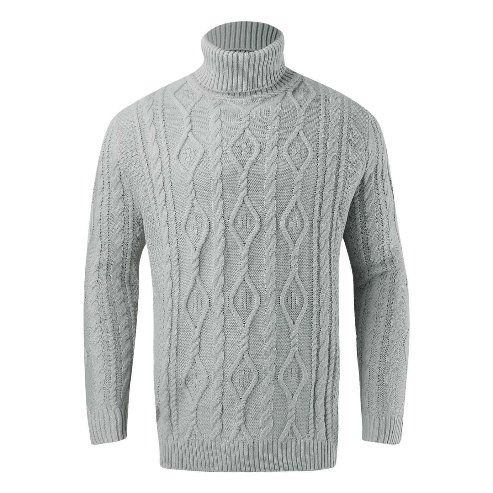 Jersey de cuello alto para hombre, cuello de tortuga, jersey de punto de cuello alto, suéter de negocios, informal, suéter de invierno, manga larga