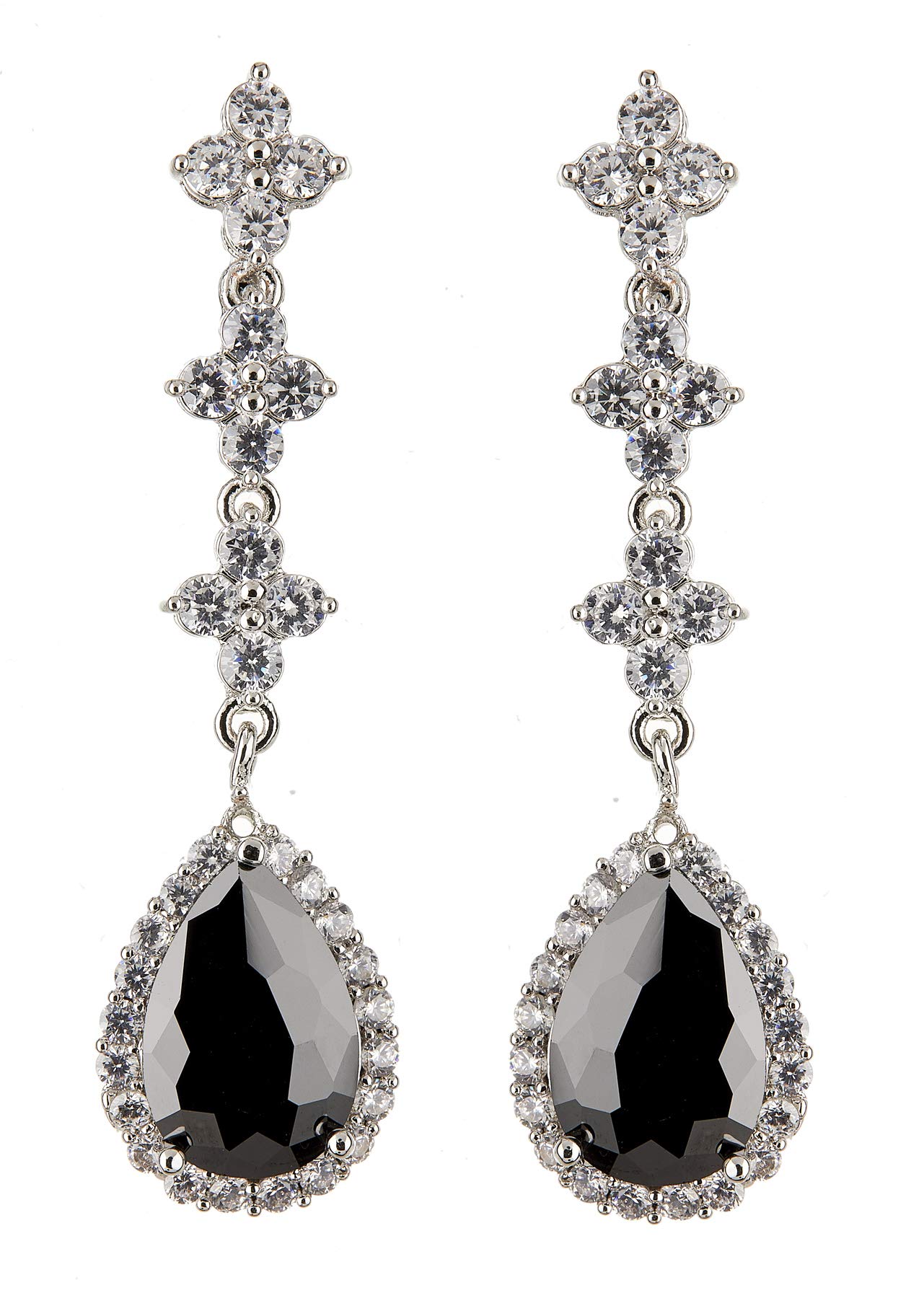 Orecchini A Clip (Clip-On) In Argento Placcato Con Cristalli E