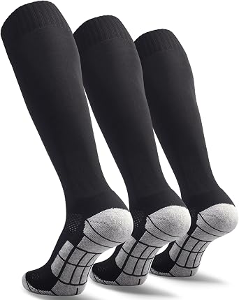 CWVLC Soccer Socks 1/3/5 pairs Team Sport Knee High Socks for Adult Youth Kids