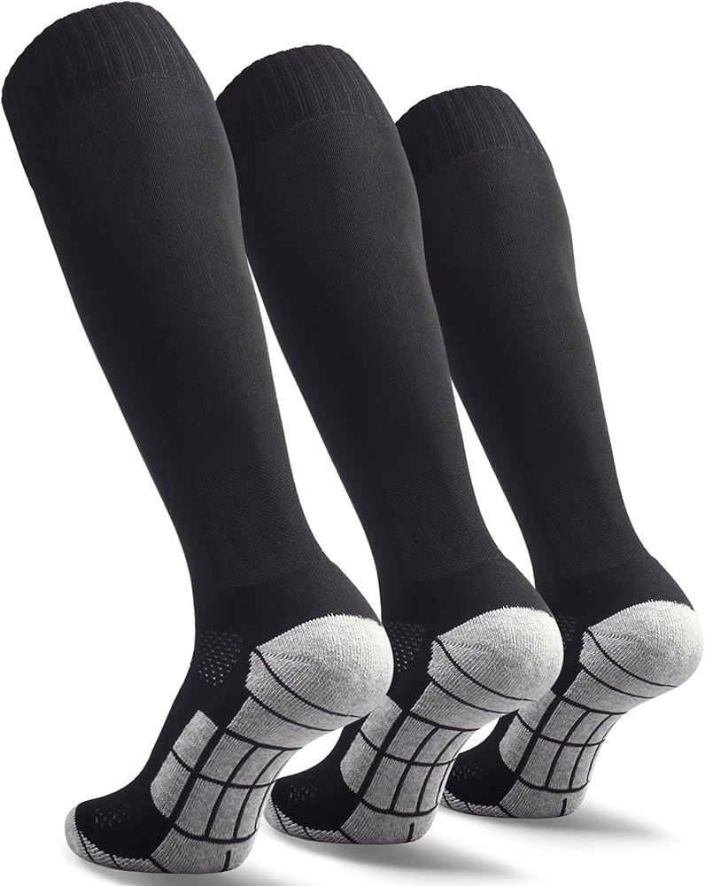 CWVLC Knee-High Soccer Socks with Arch Support & Breathability