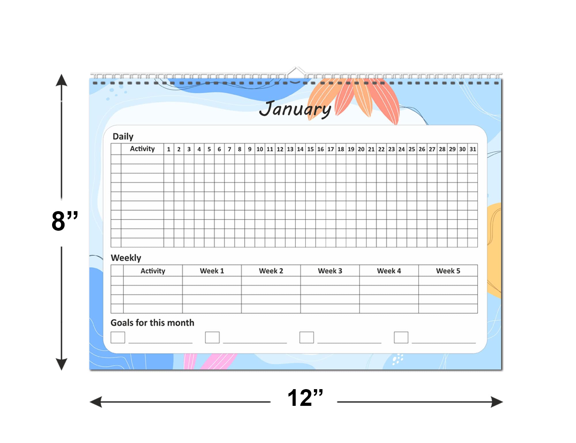 Photojaanic Habit Tracker/Developer - Wall Calendar Size A4 landscape, Habit desk calendar, Habit Tracker Daily, Weekly, and Monthly Planner Fits Perfectly on your wall-picture-25