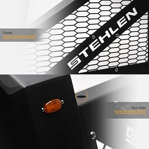 Miniatura 2 de 642167842477 Barra enrollable universal ajustable para caja de camioneta con tercera luz de freno y 2 barras de lámparas de trabajo LED y 6