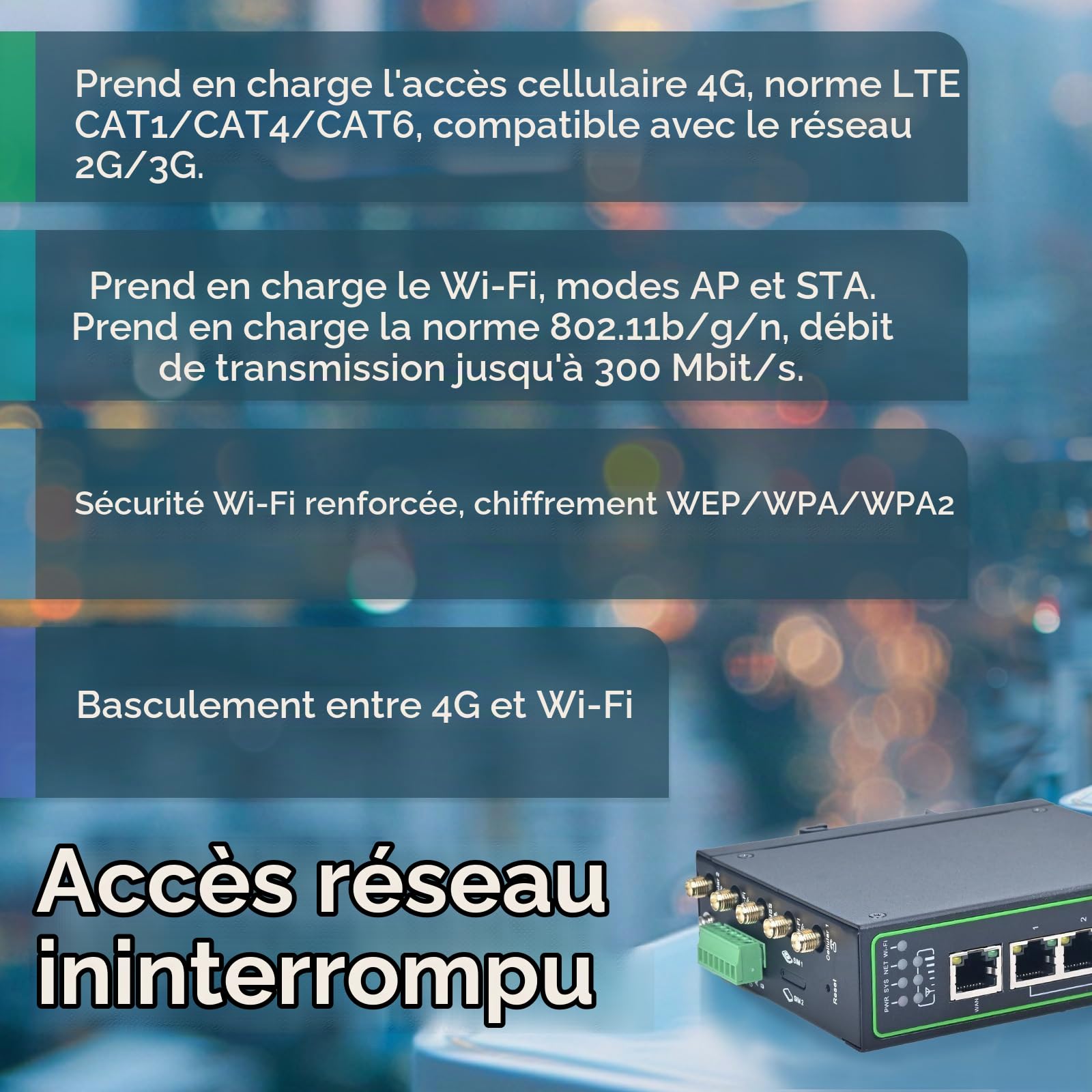 InHand Networks IR315 Routeur 4G LTE Industriel, Wi-FI, 5 Ports Ethernet, Double SIM, RS232/RS485 & GNSS, Passerelle Modbus, VPN, Rail DIN, Solution Professionnelle pour Automation et Télémétrie