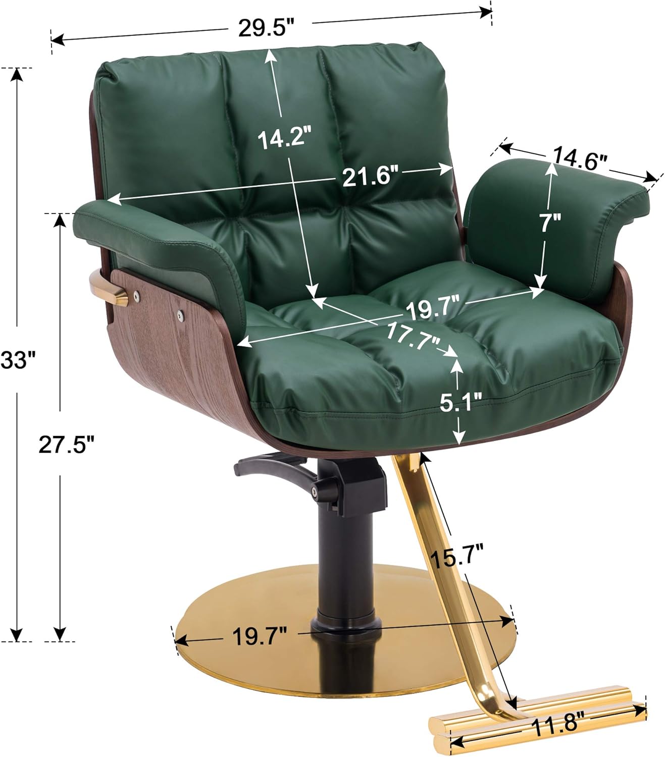 BarberPub Salon Chair Hydraulic Barber Chair Hair Cutting Beauty Spa Salon Styling Equipment 3071 (Green) : Beauty & Personal Care