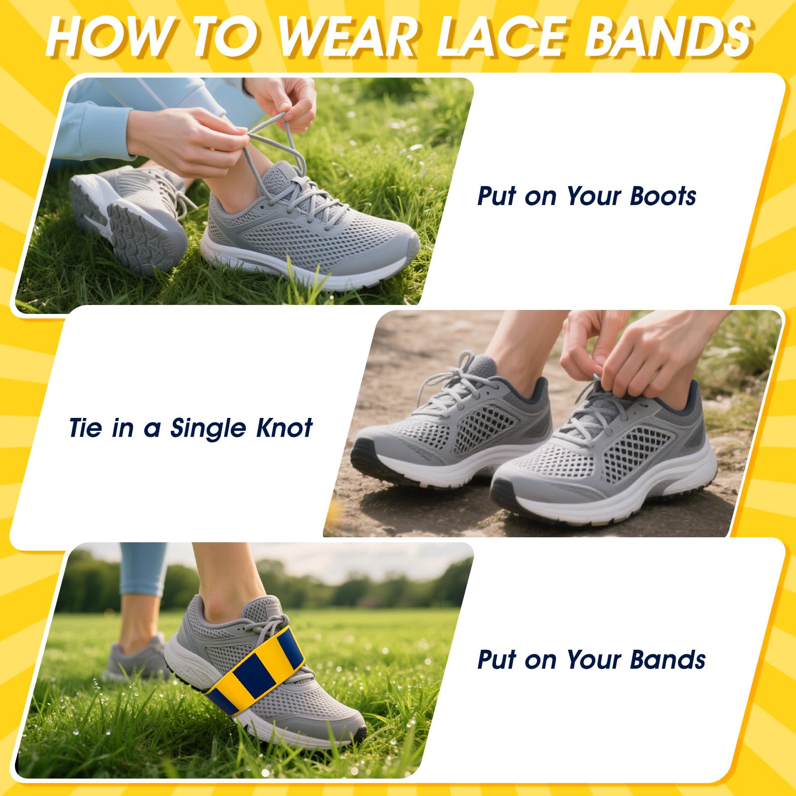 Eyourlife Soccer Cleat Lace Cover & Football Shoe Band - 4PCS Silicone Shoe Bands for Soccer and Football Cleats, Durable Lace Covers for Shoes (Yellow-Stripes)