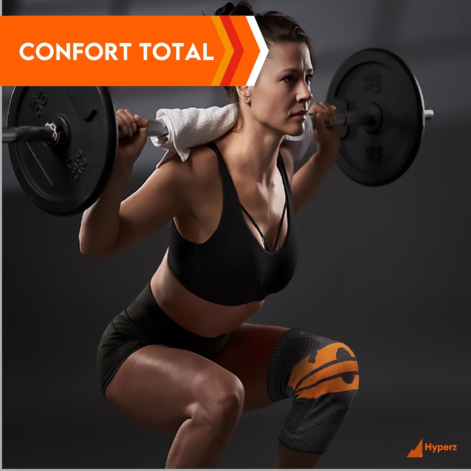 Hyperz - 2pcs Sports Compression Knee Brace with Gel Pad for Patella and Side Stabilizers, Orthopedic Knee Brace with Adjustable Non-Slip Compression Breathable for Men and Women, Knee Support Meniscus and Ligaments, Knee Support, Knee Support for Gym, Crossfit, Volleyball, Basketball, Running, Tennis, Paddle (X-Large)