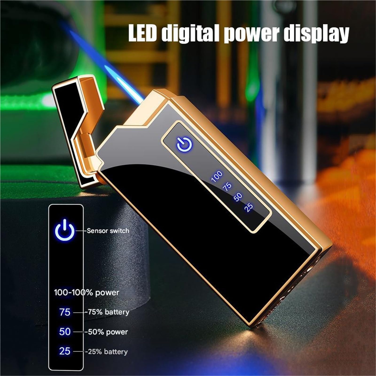 Encendedor recargable resistente al viento, diseño de metal portátil ultrafino para fogatas, velas y uso al aire libre, ideal para acampar y situaciones de emergencia
