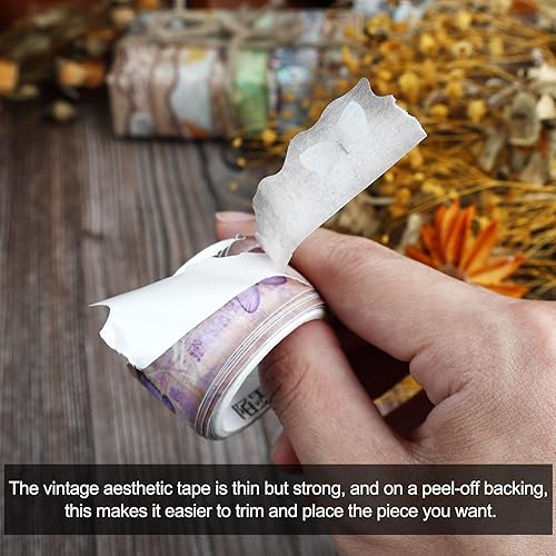 Miniatura 3 de Dizdkizd Juego de 6 rollos de cinta Washi con temática de mariposa, suministros de diario basura, cinta washi de mariposa vintage para diario,