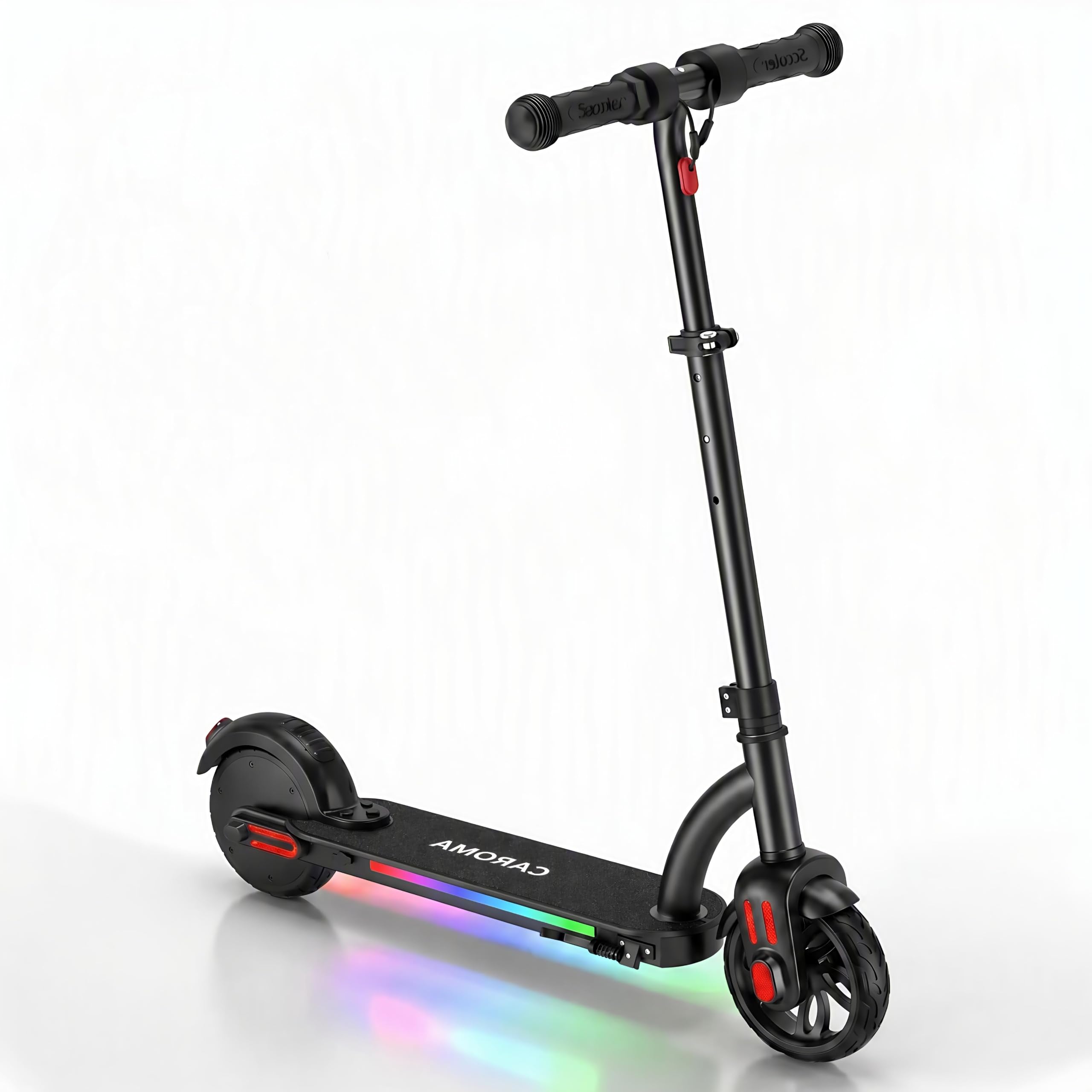 Caroma Trottinette électrique pour Enfants de 6 à 12 Ans, avec Moteur de 150 W, 3 Vitesses jusqu'à 16 km/h, lumière LED, Hauteur réglable, portée de 10 km, Cadeau pour garçons et Filles