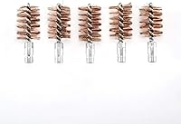 Vista 6 de BOOSTEADY Cepillo de limpieza para pistola de bronce con cerdas de fósforo, 5 unidades, para escopeta de pistola con 50 parches cuadrados .17 Cal