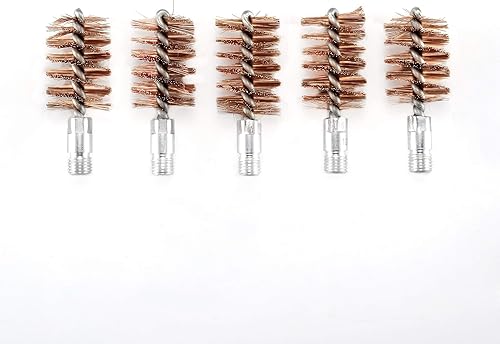 Miniatura 6 de BOOSTEADY Cepillo de limpieza para pistola de bronce con cerdas de fósforo, 5 unidades, para escopeta de pistola con 50 parches cuadrados