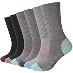 EnerWear 6Pack Merino Wool Outdoor Hiking Trail Crew Sock (US 9-11, 1702W)