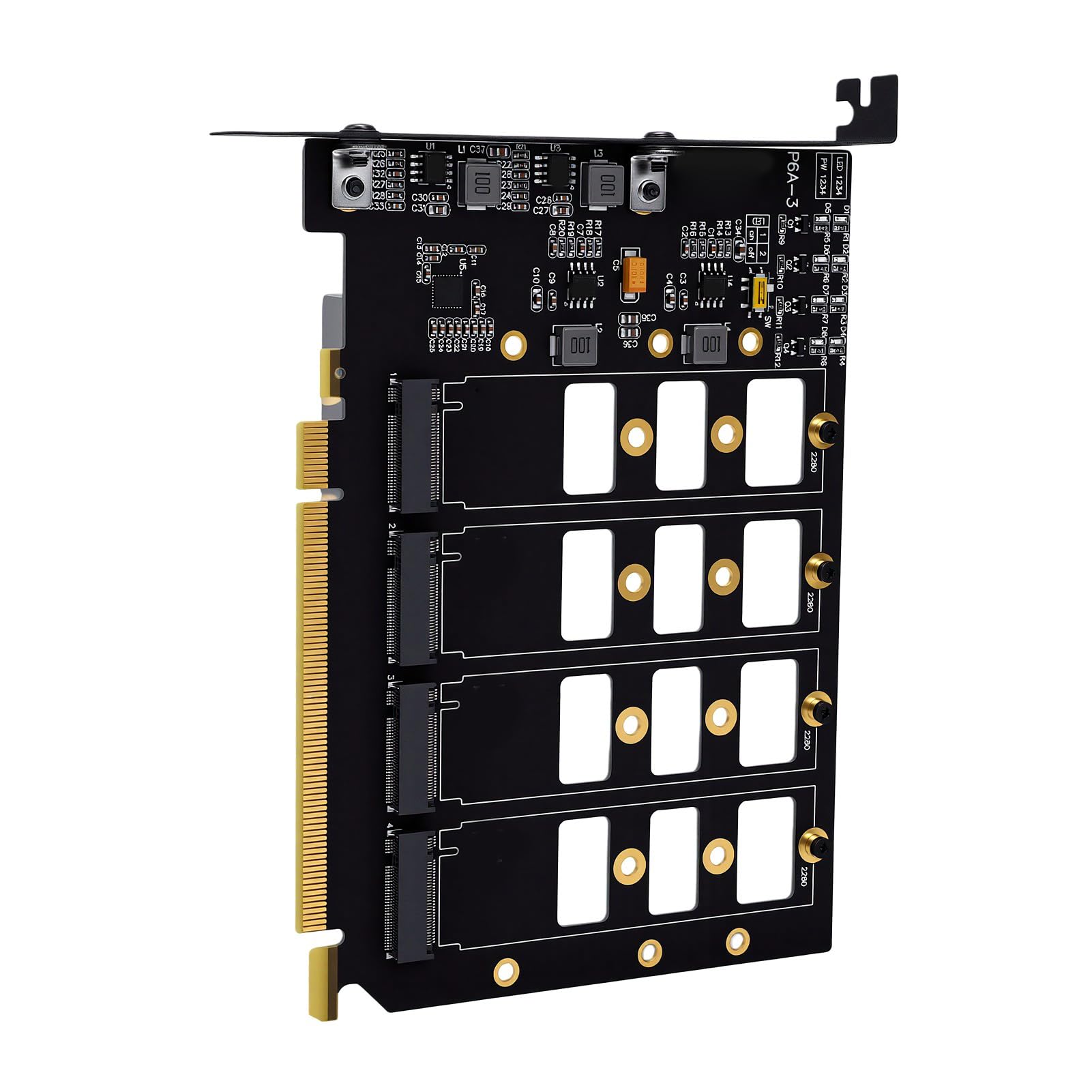 XUMIUZIY Karta PCIe do Dysków NVMe SSD, Niezależne Gniazda Zasilania