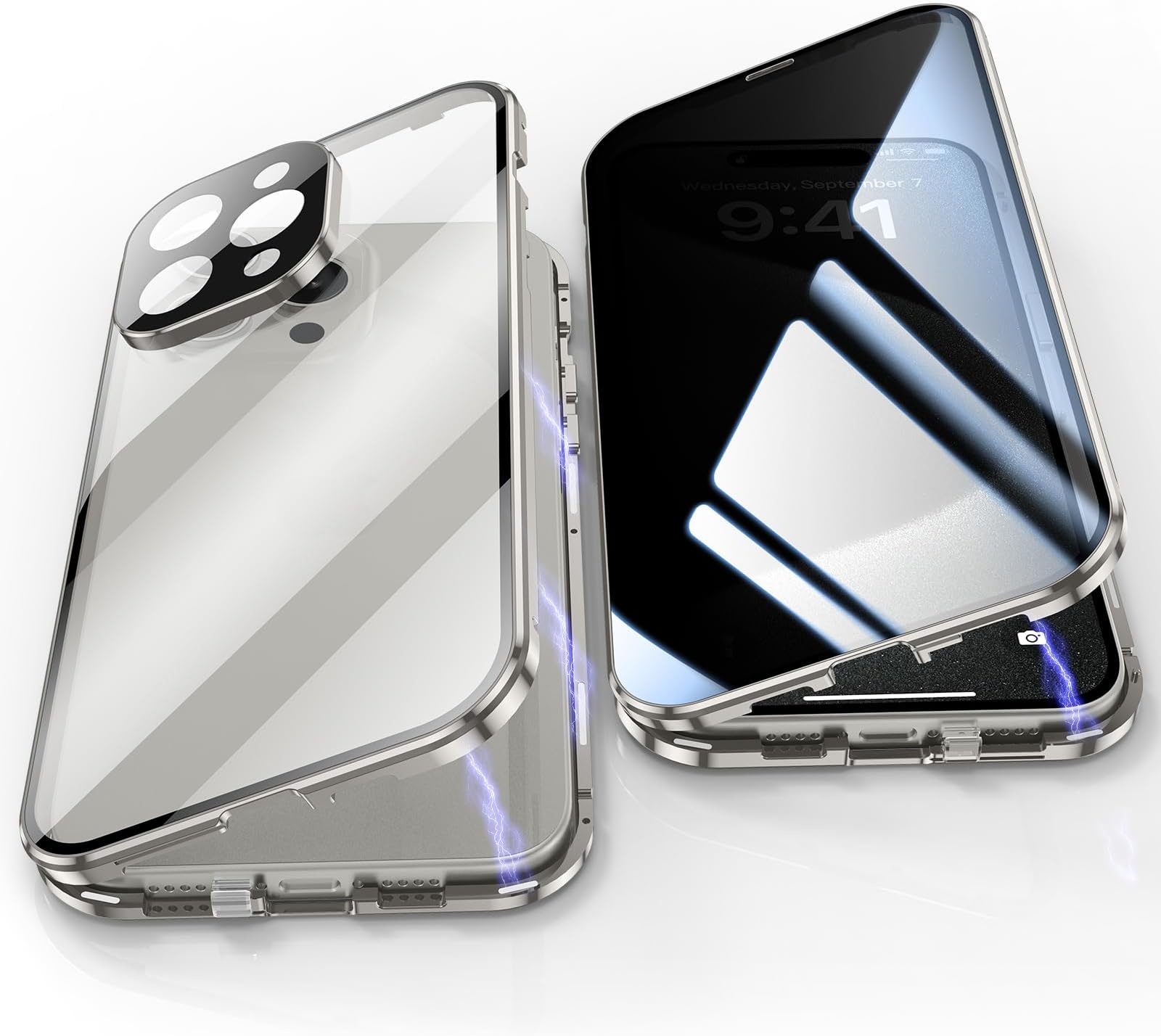 Coque IPhone 17 Magnétique 4 En 1 Yohii - Compatible MagSafe - 2 Verres Trempés + Protection Caméra - Noir Translucide Mat