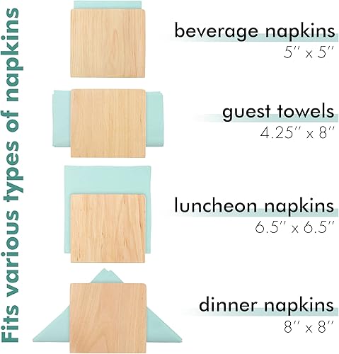 Miniatura 5 de Servilletero para mesa  Servilleteros de madera de granja, marrón claro, simple vertical, vertical, mesa de comedor, dispensador de servilletas de