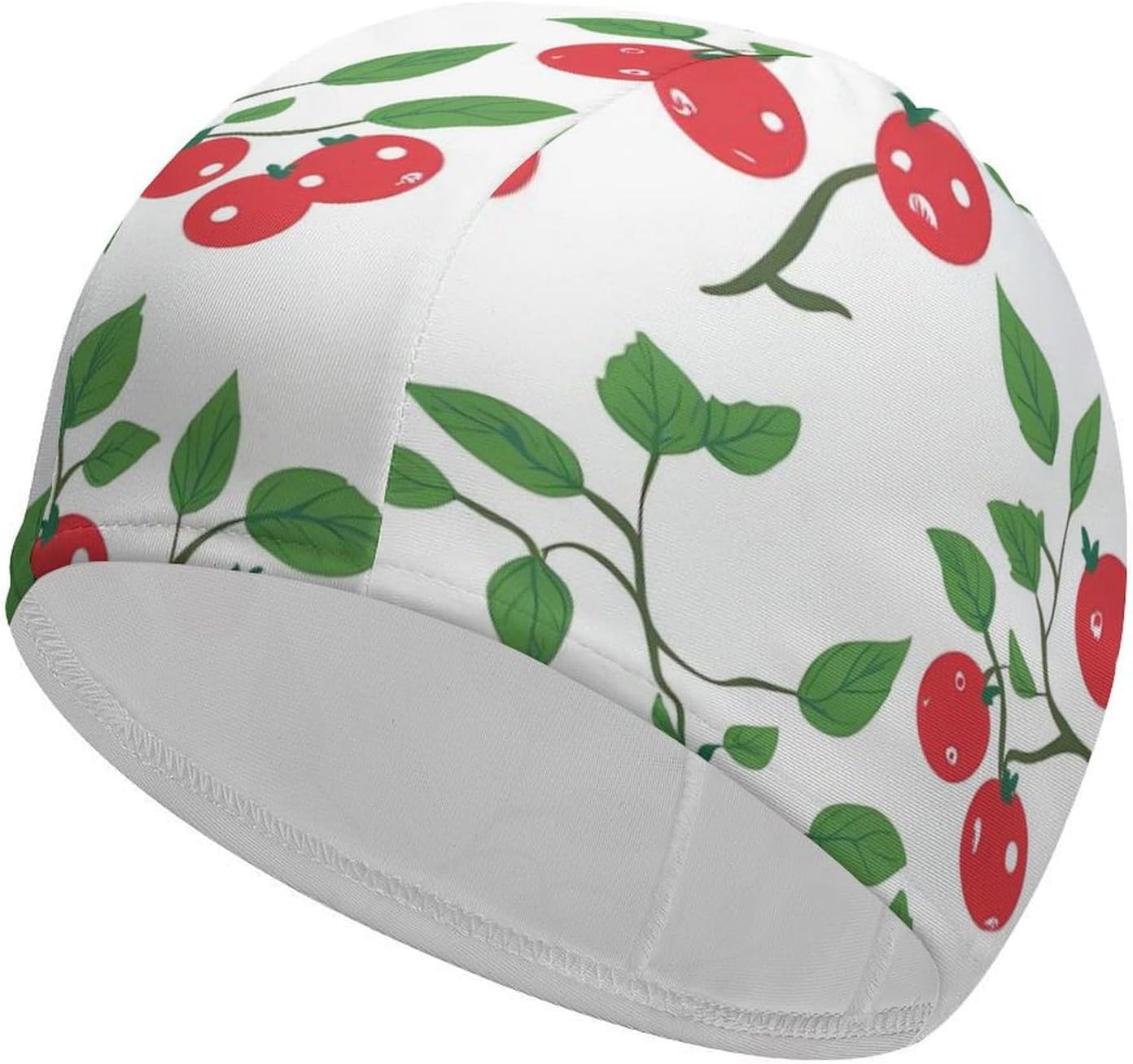 Cranberry Leaves Womens Swim Cap for Men Adult Swimming Hat Curly Short Medium Long Hair
