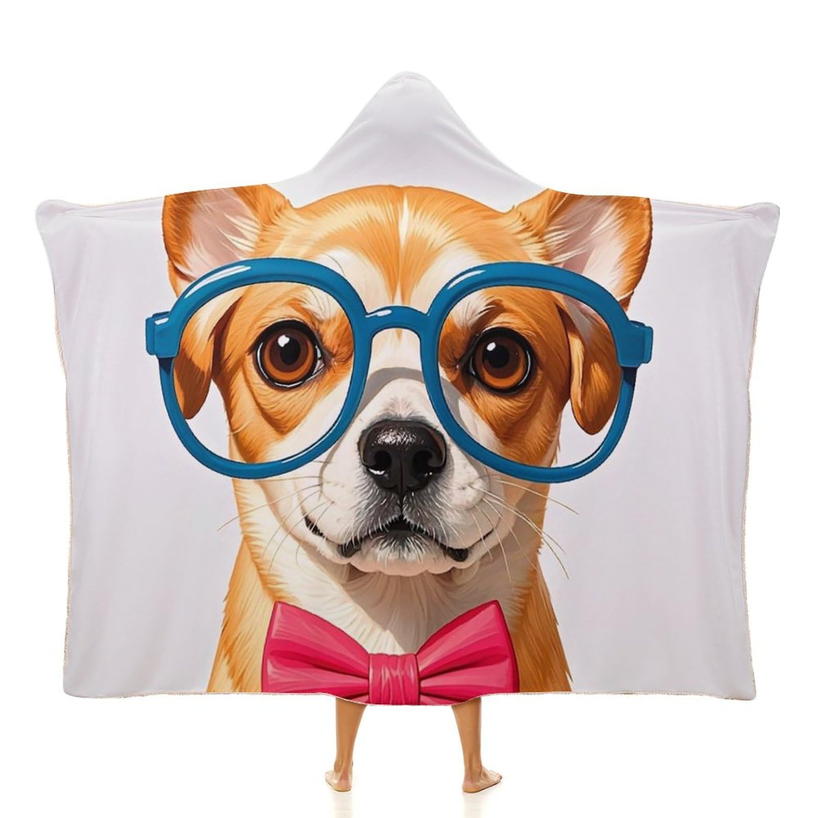 Couverture à capuche portable animal plaid surdimensionné à nœud papillon