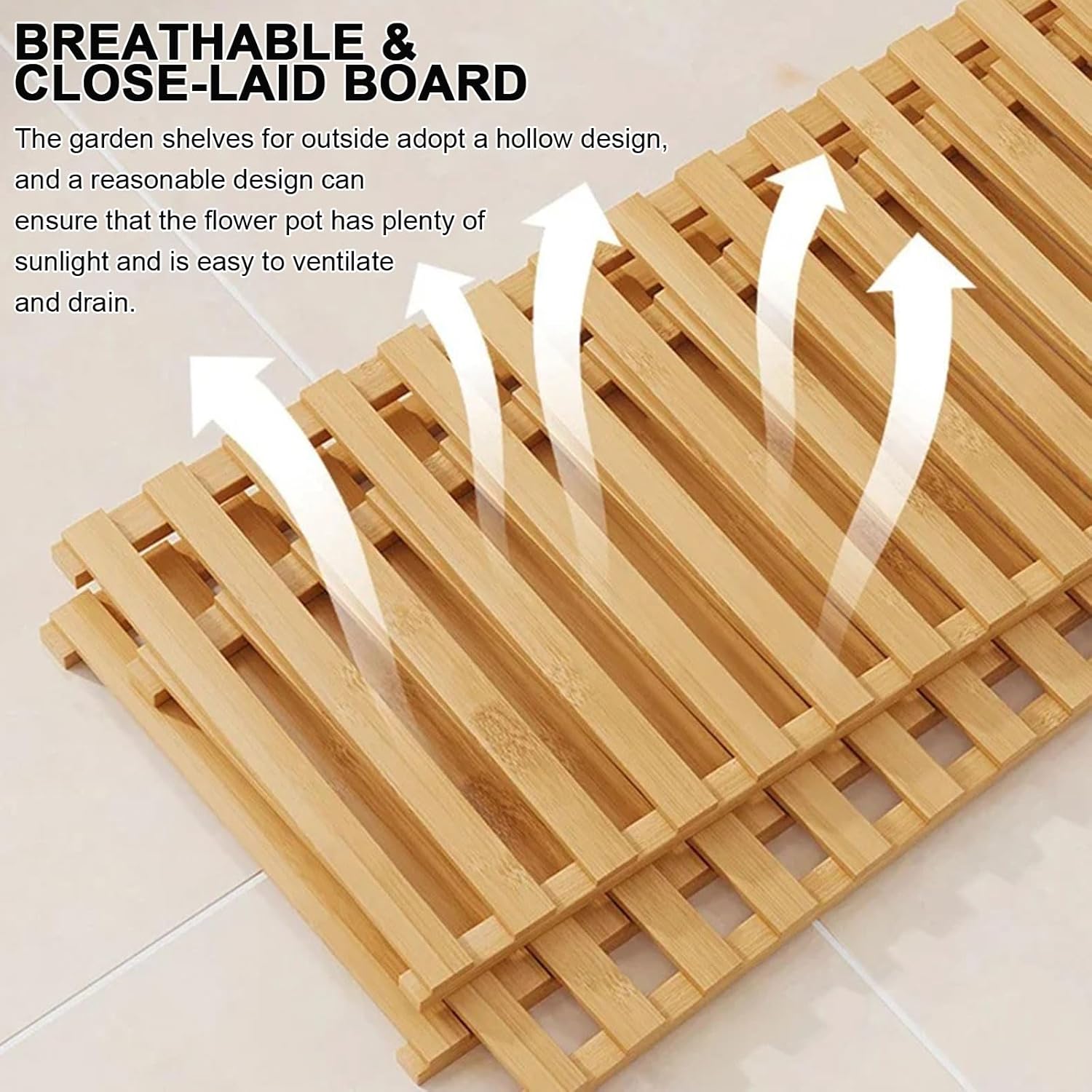 植物スタンド屋内屋外 - 複数の植物ポットのための背の高い植物棚 - 竹フラワースタンドホルダー Windowsill ガーデンバル