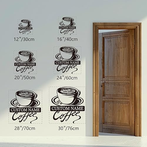 Miniatura 6 de Arte de pared de metal personalizado de café, letrero de café personalizado, letrero de nombre personalizado para amantes del café, regalo de arte