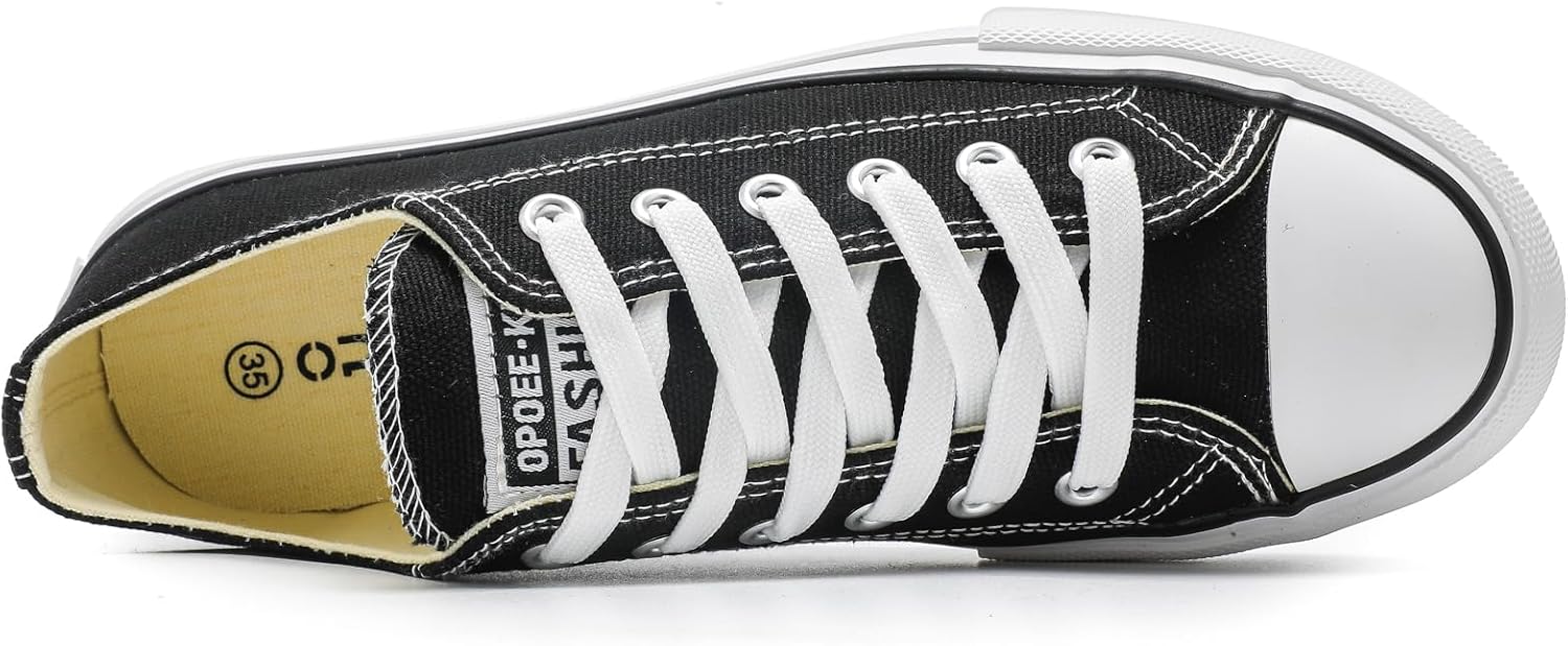 White Sneakers for Women Low Top Canvas Sneakers,Lace-up Canvas Shoes,Casual Tennis Walking Shoes Men's Canvas Shoes Womens Sneakers - Image 3