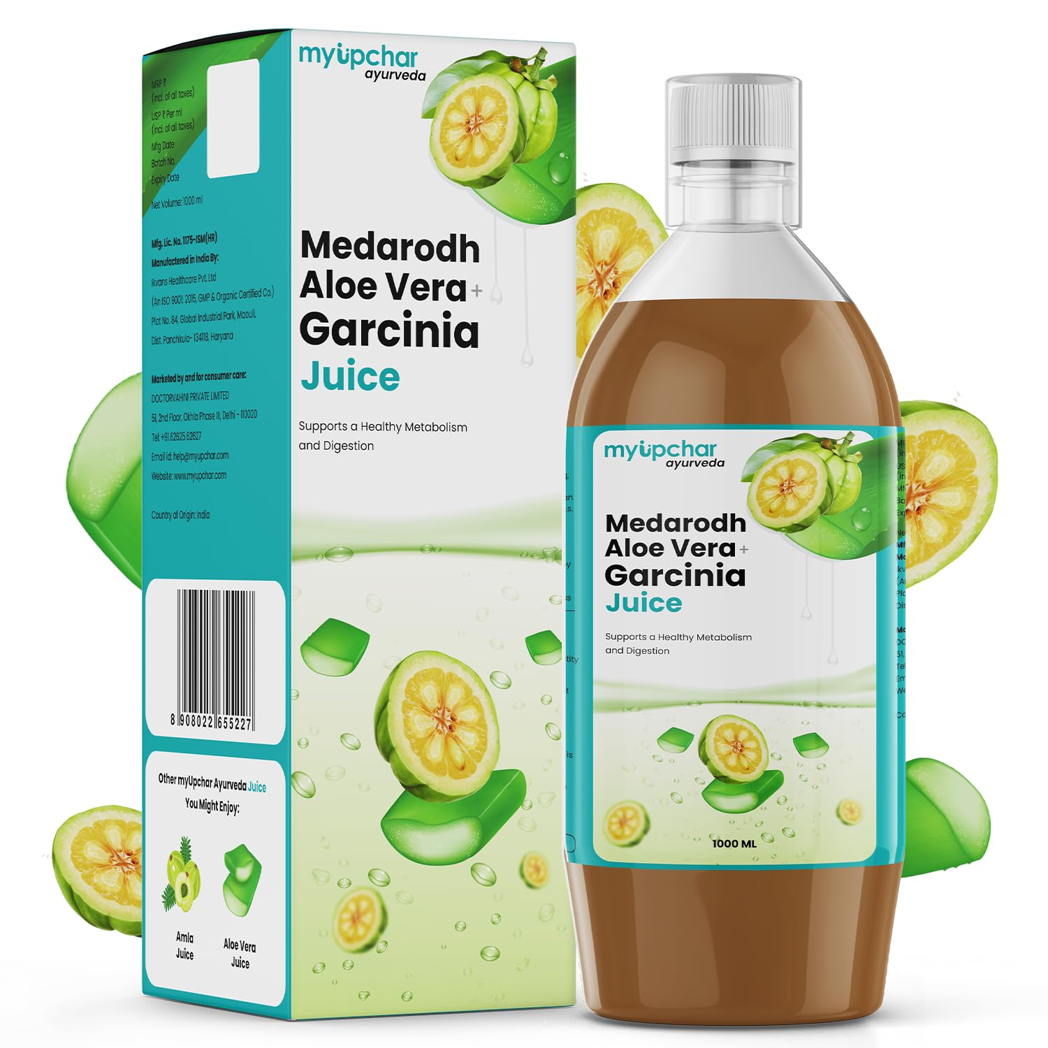 myupchar Ayurveda Medarodh Garcinia Juice - 1L | Boosts Immune system | With Garcinia Cambogia & Aloe Vera