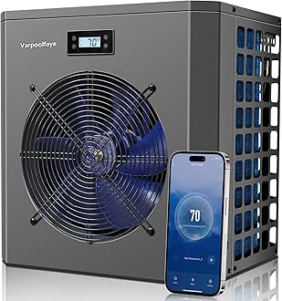 Electric Pool Heater Pump 5000 Gallon 120v Pool Heaters for Above Ground Pools 16000 BTU Swimming Pool Heat Pump WiFi Control Heat Or Cool Spa Heater Pump