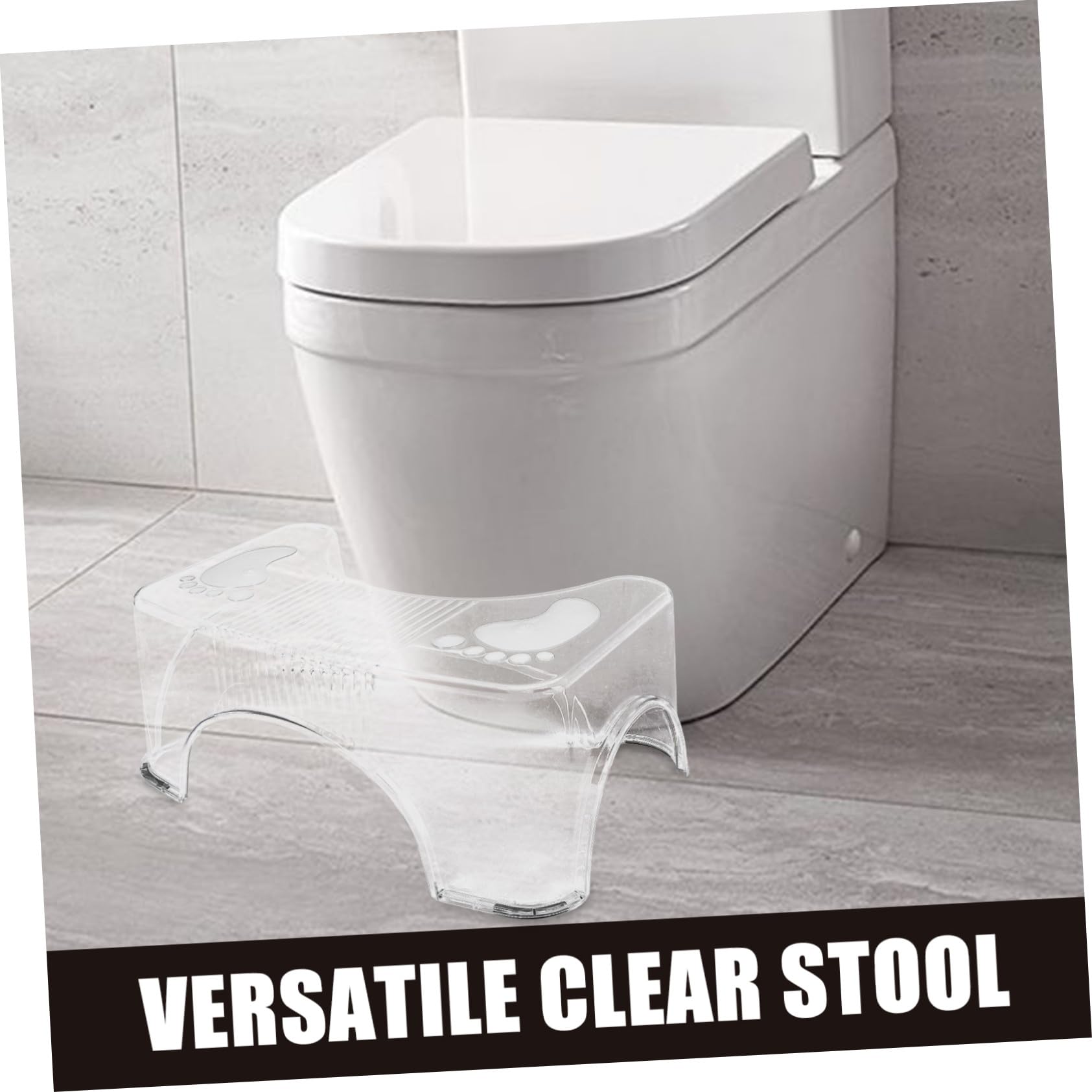 UPKOCH Sgabello Water in Pet Trasparente, Antiscivolo e Leggero, Pieghevole per Bagno e Toilette, Comodo Poggiapiedi per Adulti e Ragazzo Ragazza