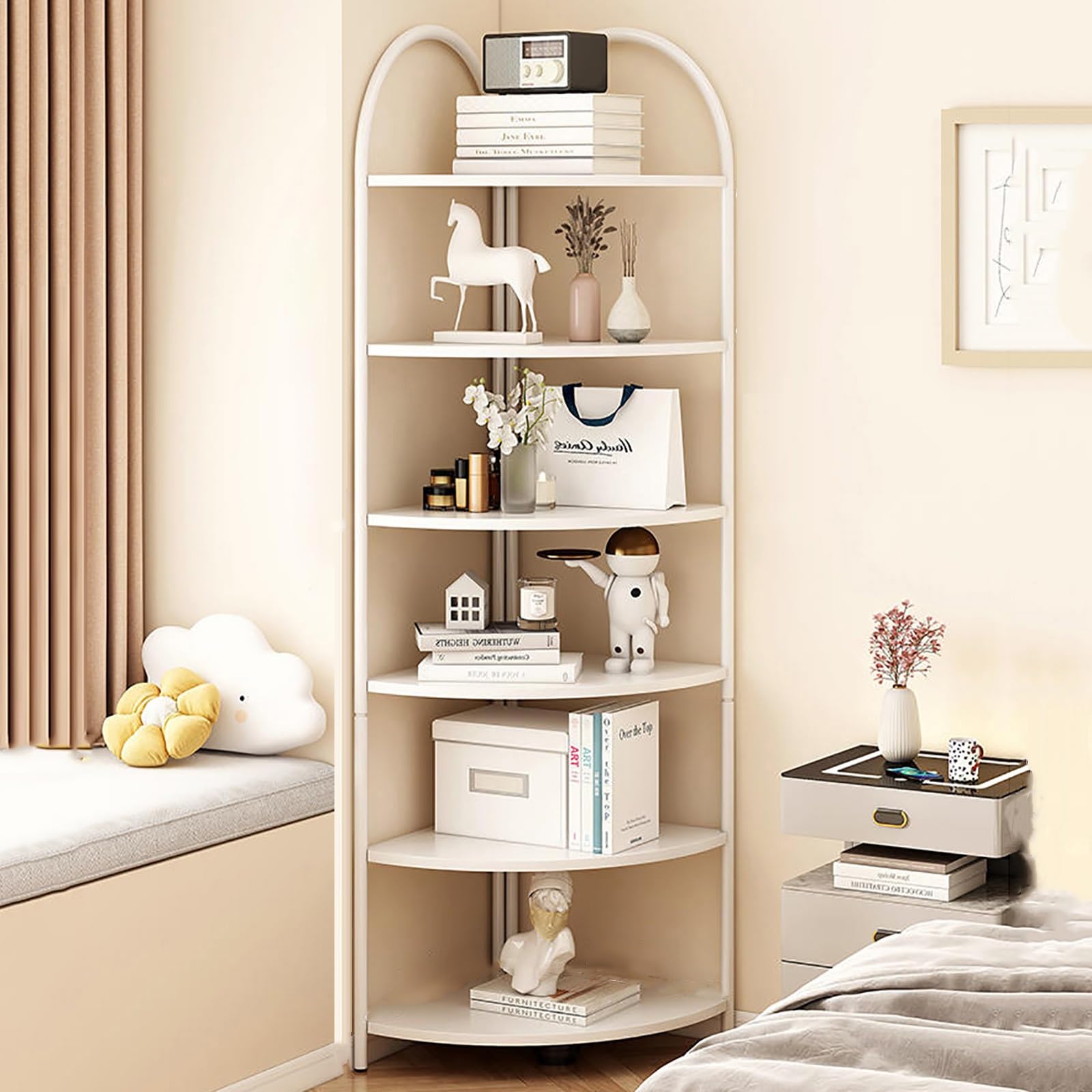 Amazon｜SBCWH 6段コーナーシェルフスタンド、コーナーラック、金属