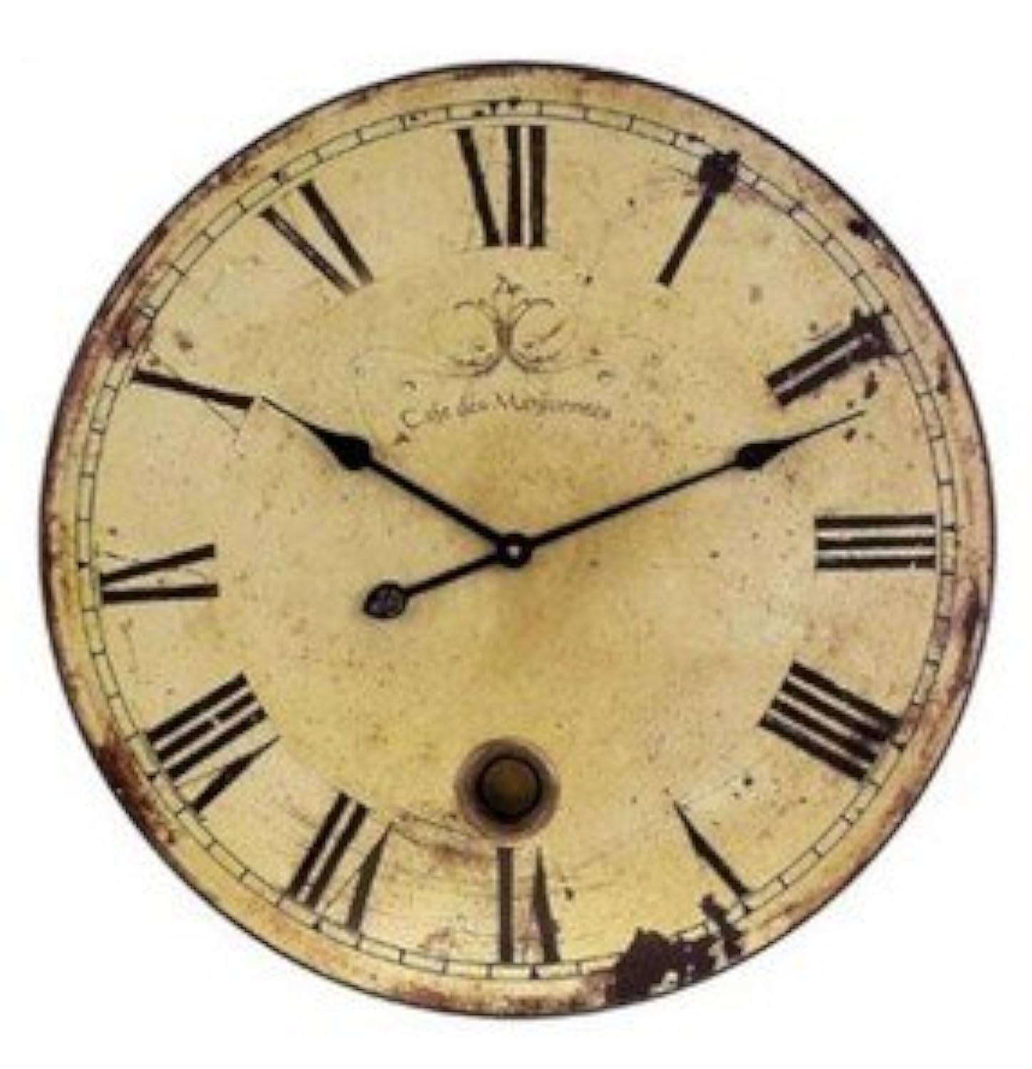 YOAI Wanduhr küchenuhr Vintage Shabby CHIC Antik Nostalgie Rustikale Quarzuhr aus MDF mit lautlosem Uhrwerk,12 Zoll/30CM Ø (Wood)