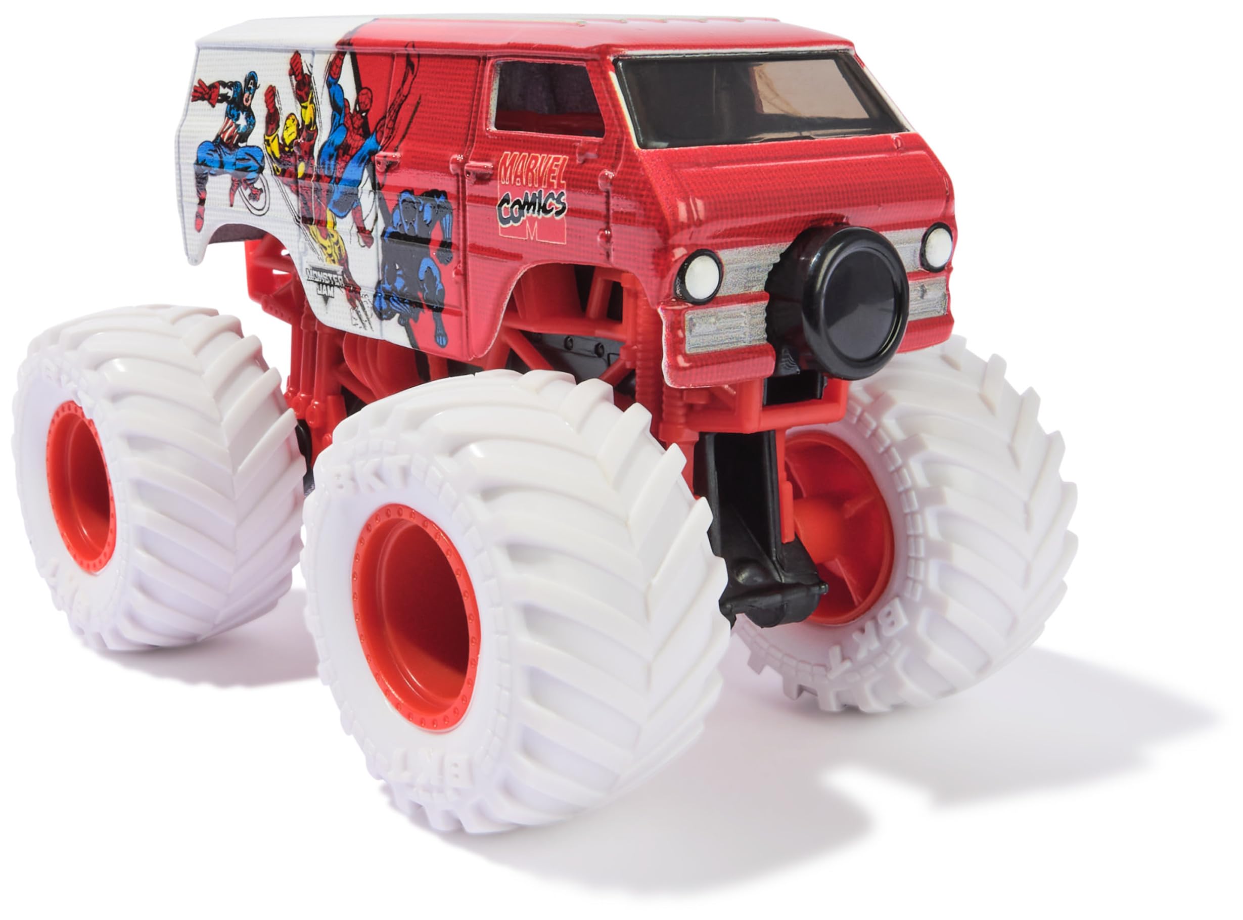 MONSTER JAM, Confezione da 5 Marvel Heroes, Spider-Man, Black Panther, Iron Man, Captain America | Veicoli Die-Cast, Giocattoli per Bambini e Bambine dai 3 Anni in su