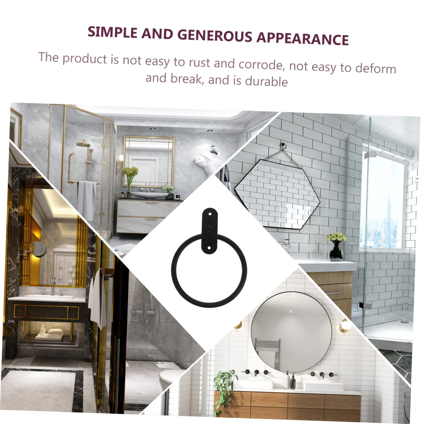 TEHAUX 2sets Portasciugamani Inossidabile Design e Non Perforante Facile Installazione Accessorio Per e Risparmiare