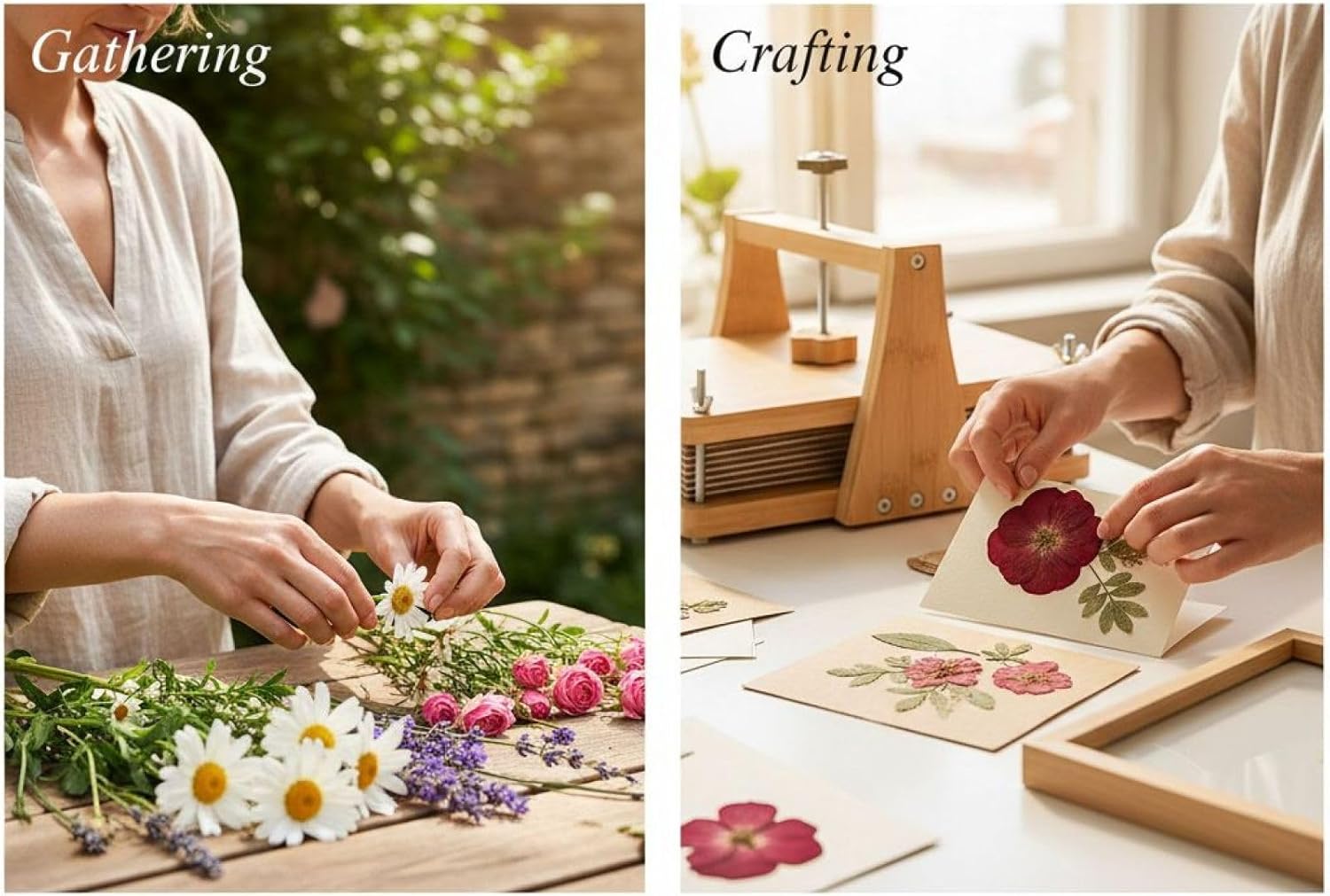 11 X 7.1 in Wooden Flower Press Kit with Accessories, Large Multi-Layer Herbarium Press for Plant Specimen, for DIY Art & Craft